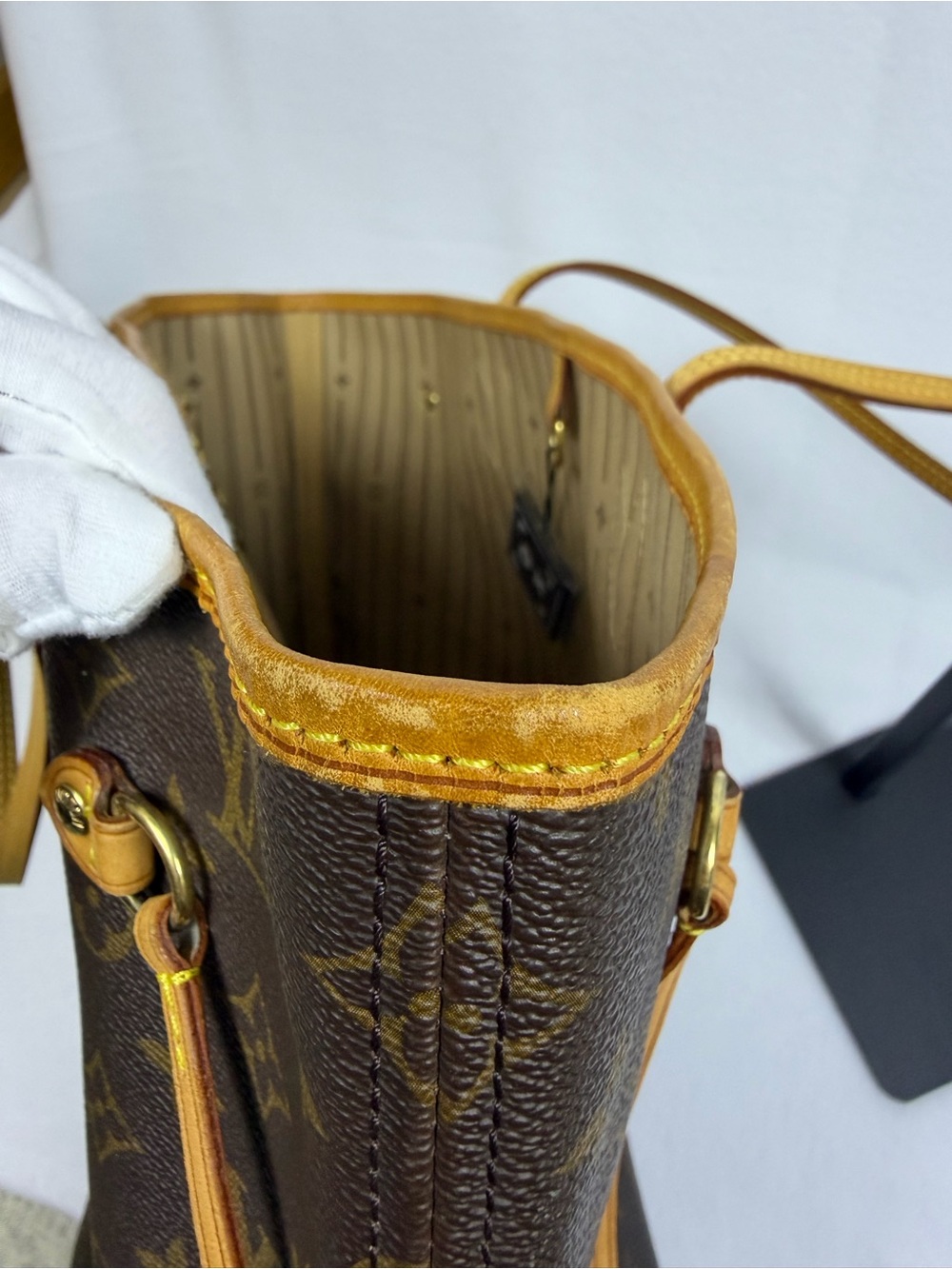 Louis Vuitton Monogram Neverfull MM Tote Bag Brown Vachetta Leather Authentic - Picture 15 of 16